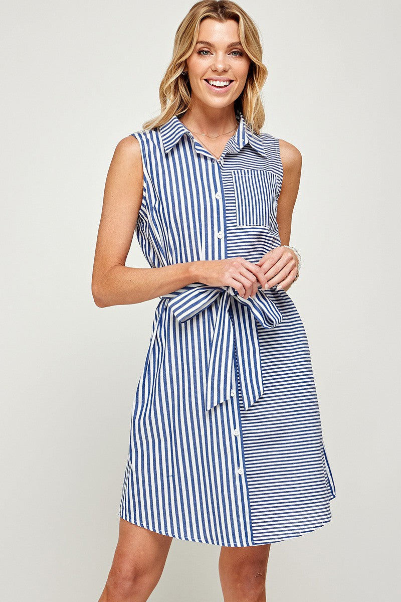 Blissful Days Striped Sleeveless Dress