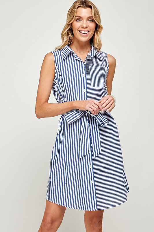 Blissful Days Striped Sleeveless Dress