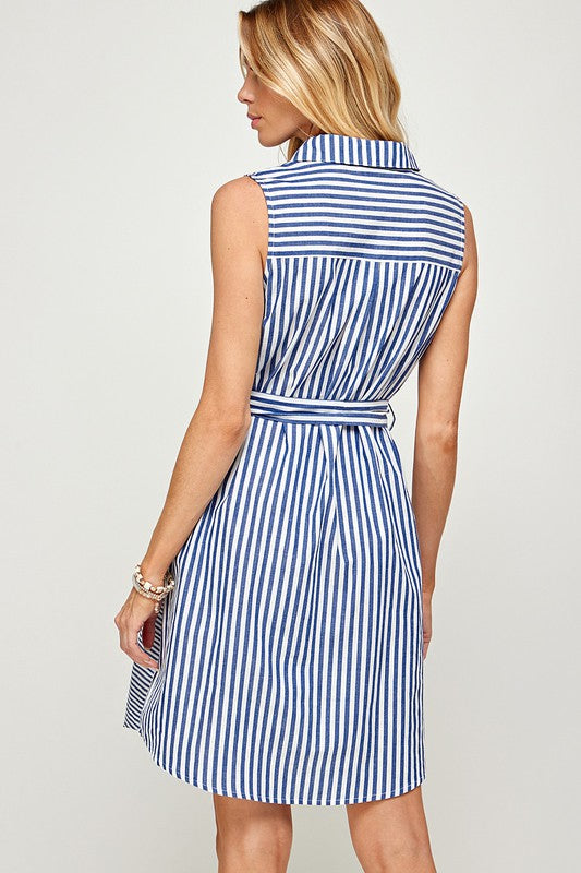 Blissful Days Striped Sleeveless Dress