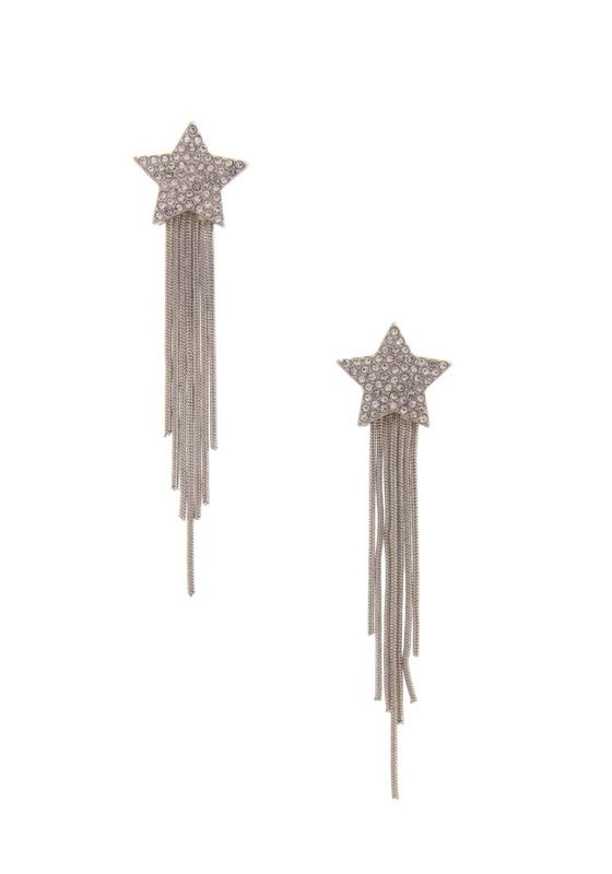 Star Fringe Statement Earrings