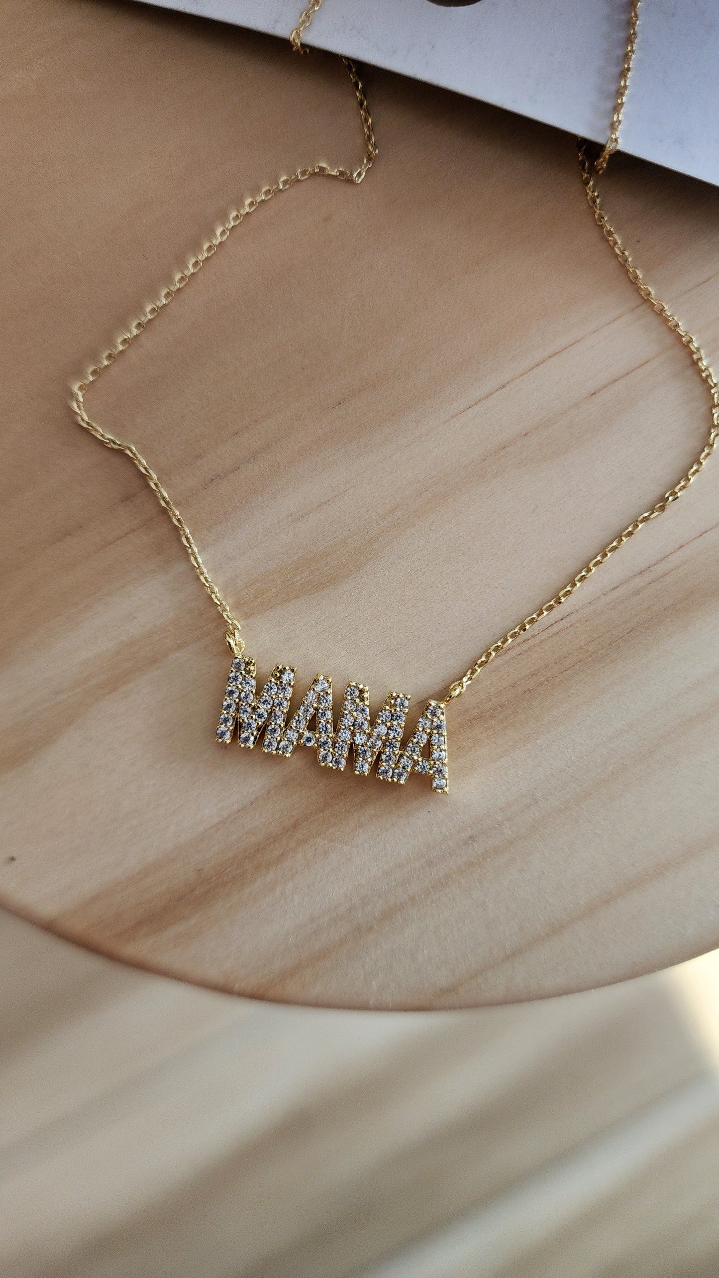 MaMa Gold Cubic Zirconia Necklace