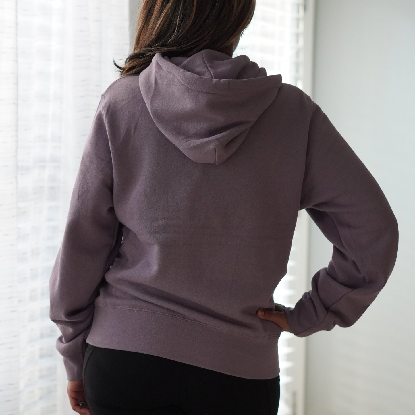 Dusty Purple Relax Fit Fleece Pullover Hoodie