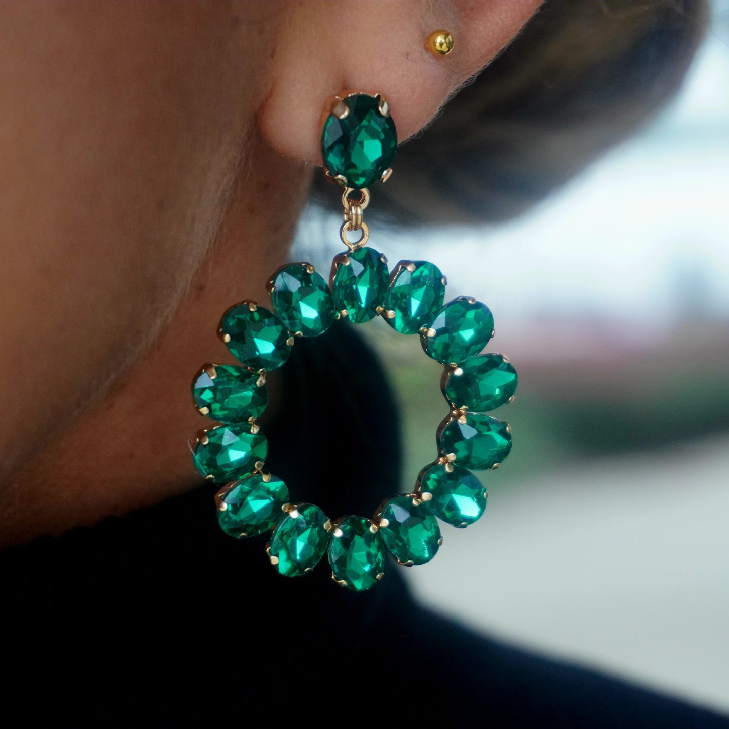 Emerald Statement Earrings