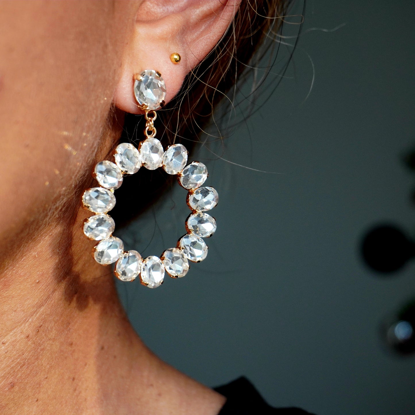 Clear Crystal Statement Earrings