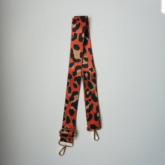 Orange Cheetah Guitar Purse Strap