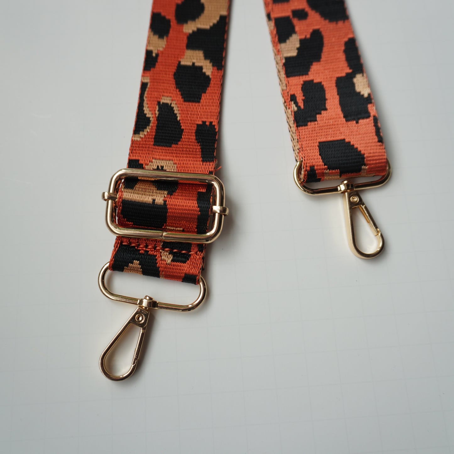 Orange Cheetah Guitar Purse Strap