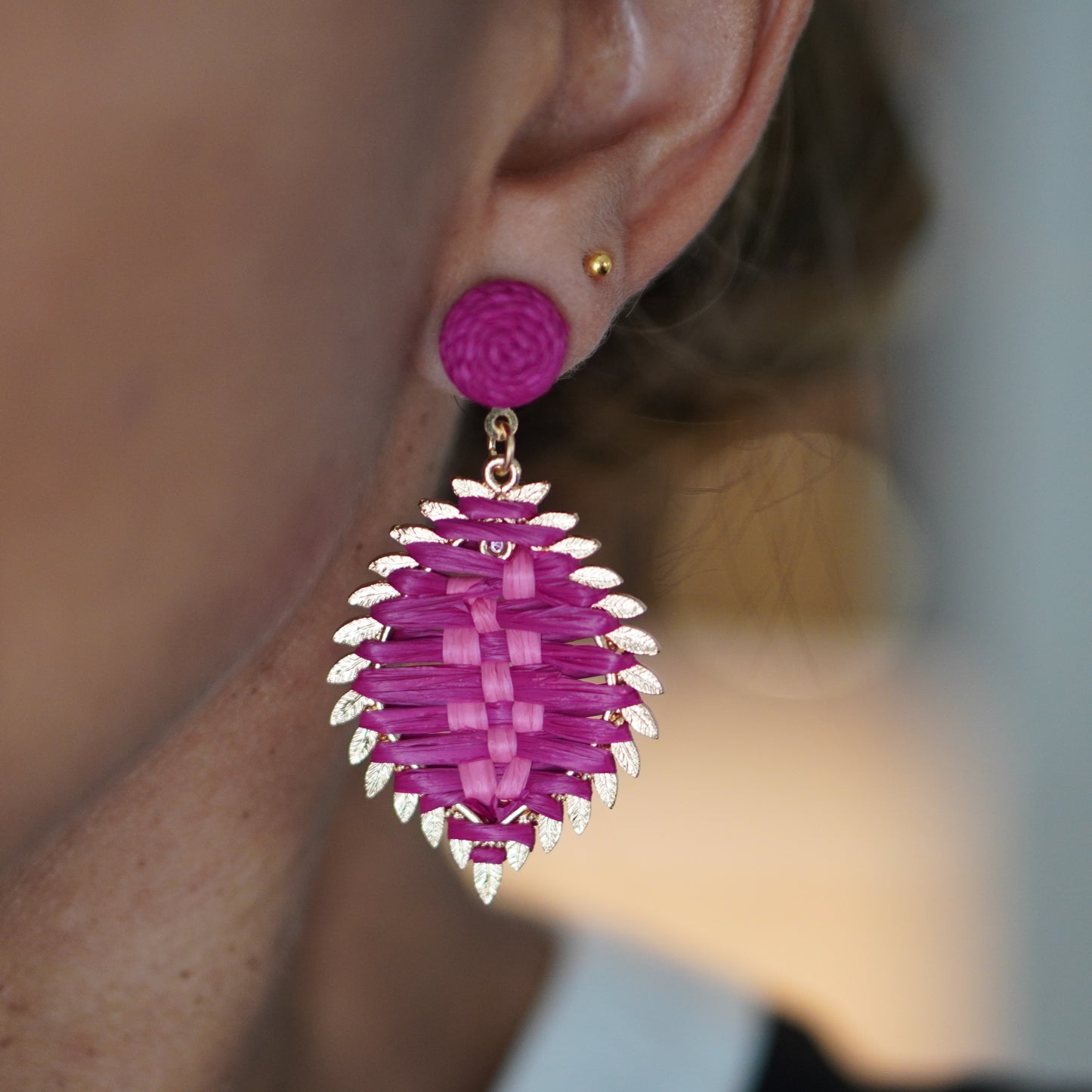 Magenta Statement Earrings