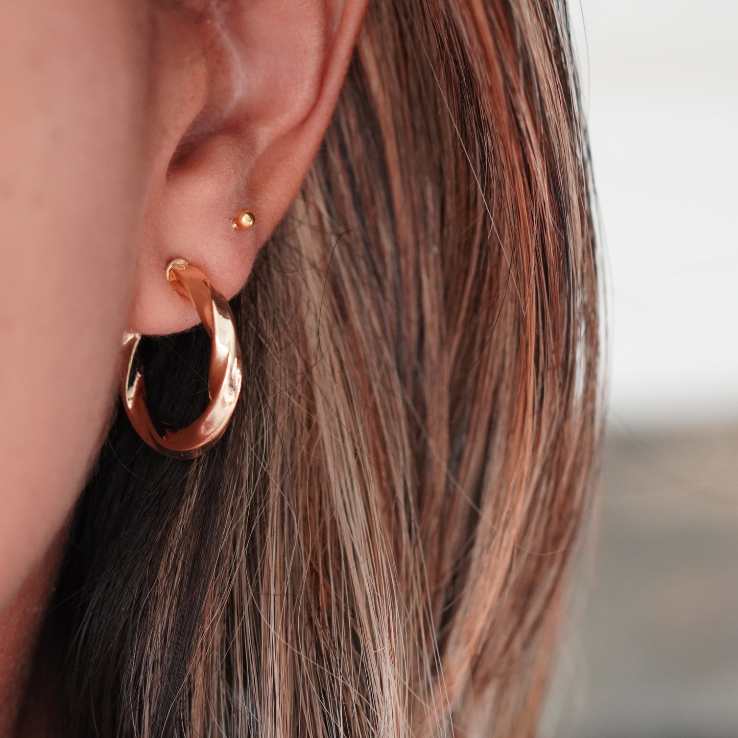 Gold Twisted Hoop Earrings