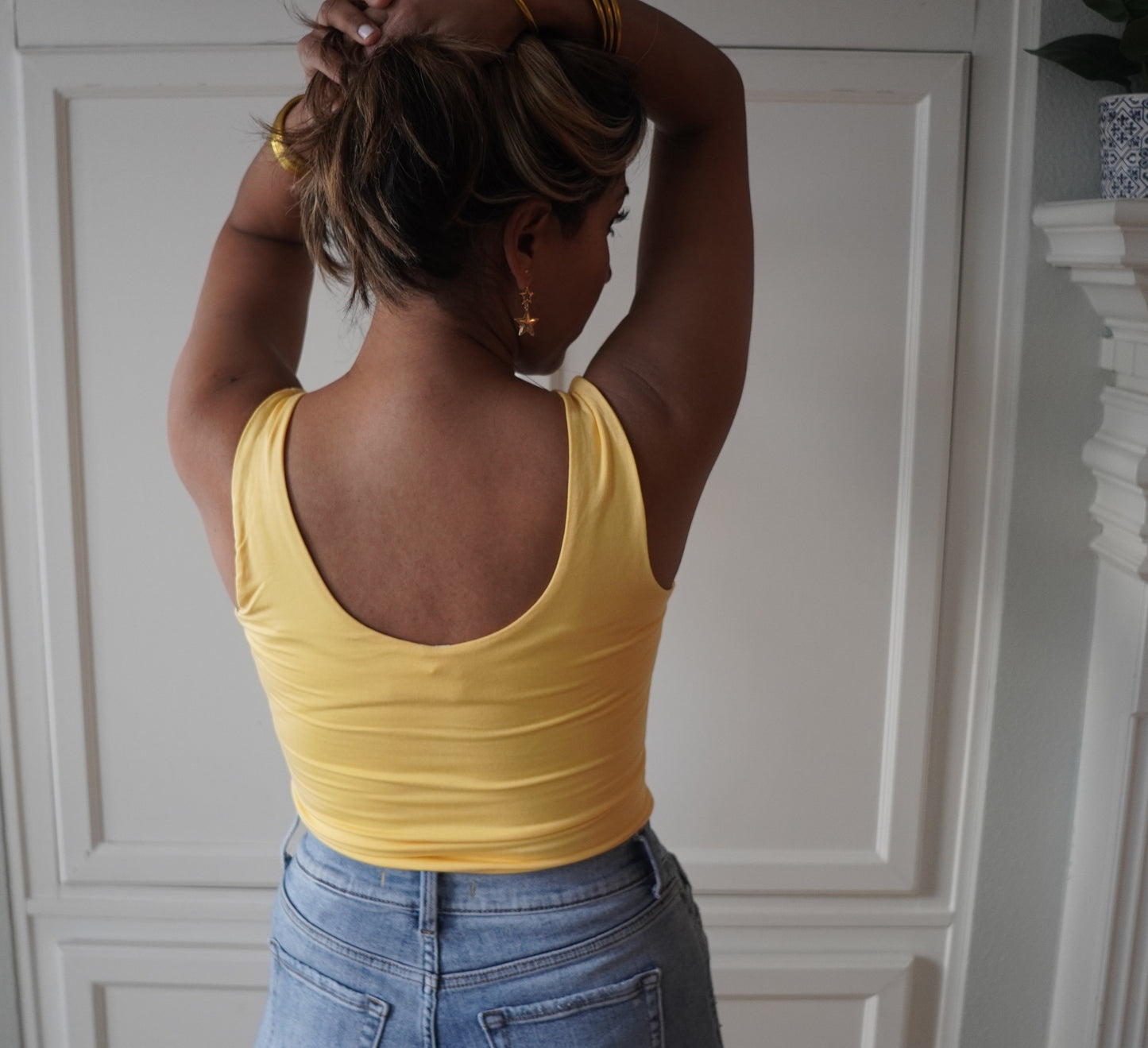 Basic Scoop Neck Tank/Lemon