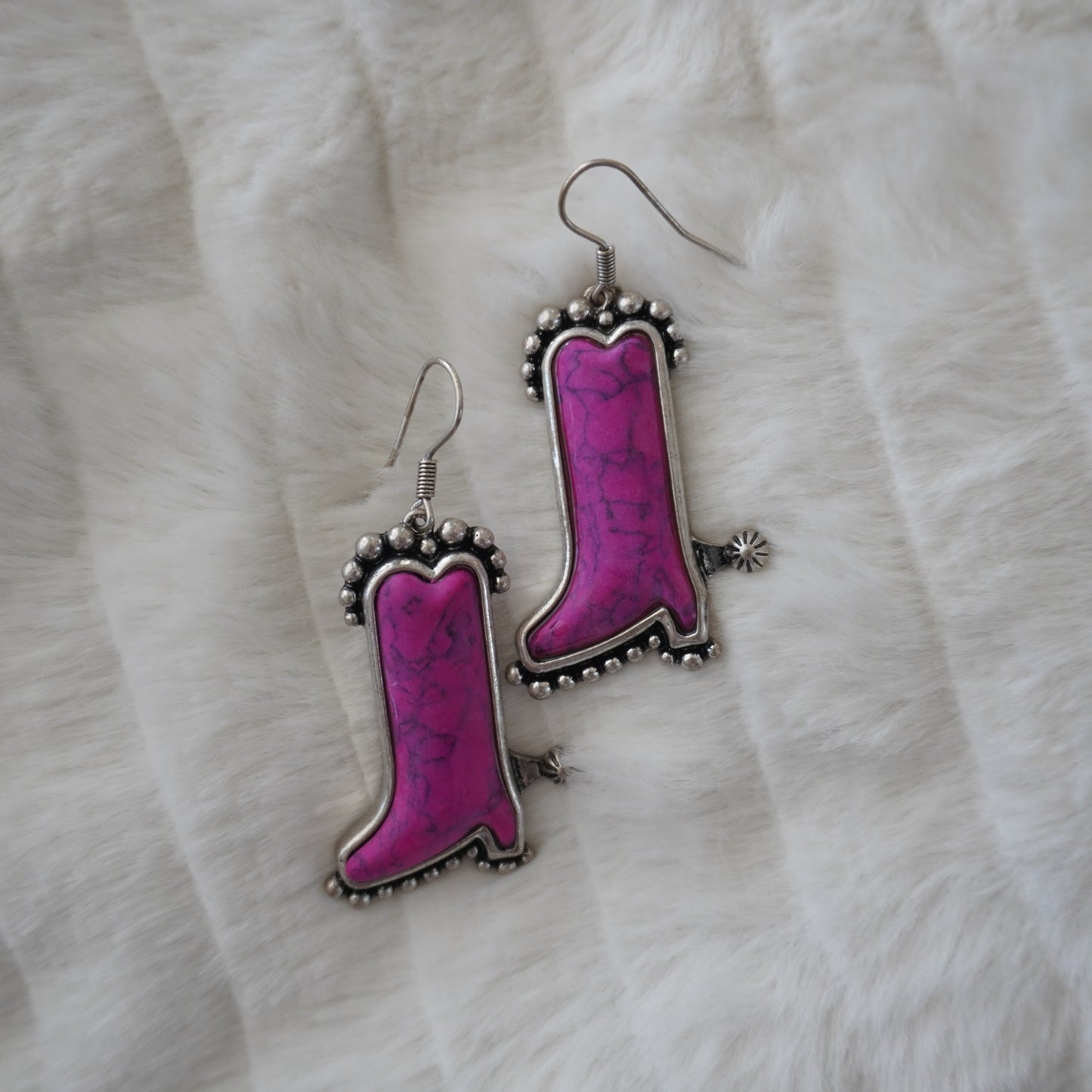 Dolly Fuchsia Colored Western Earrings