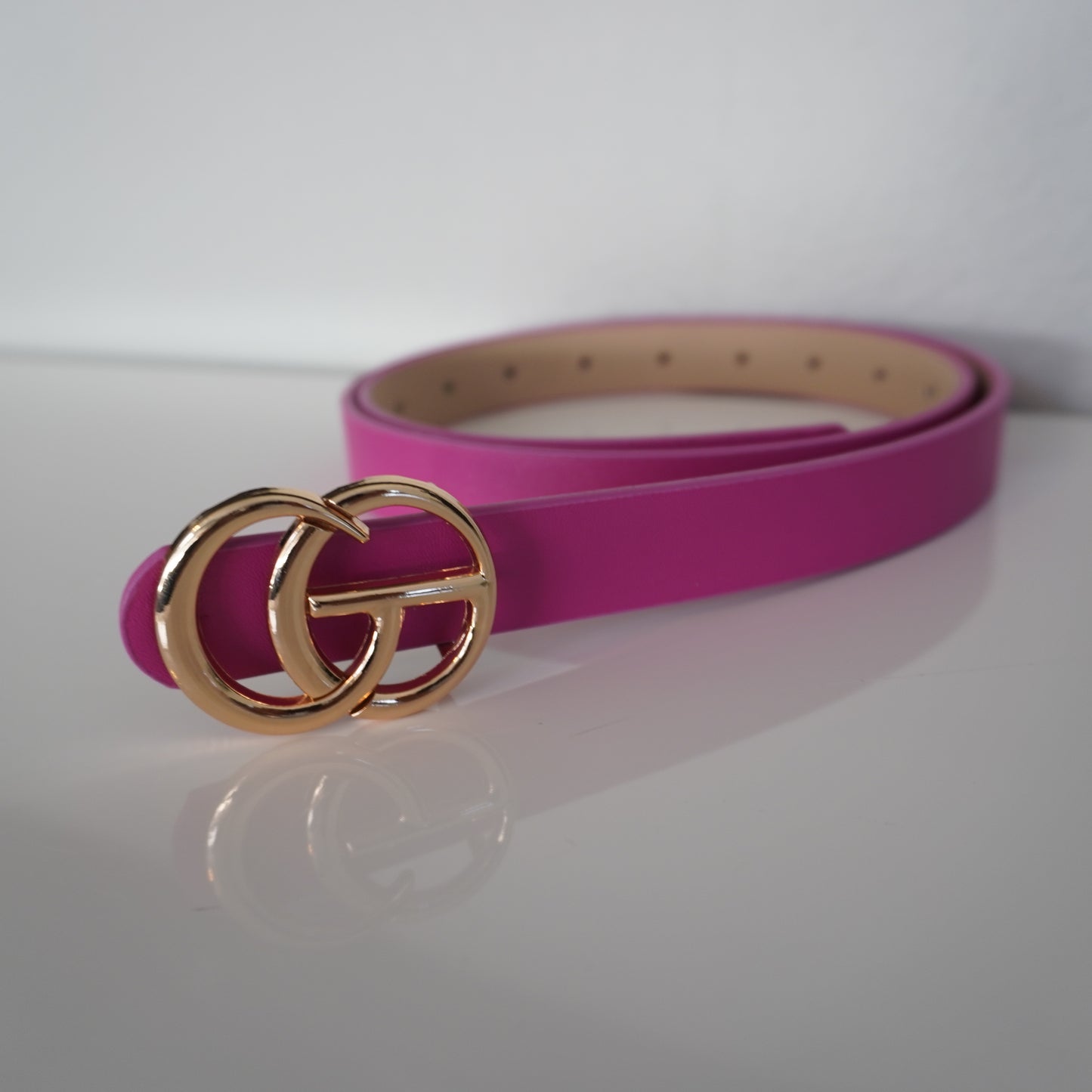 Pretty Pink Faux Leather Belt