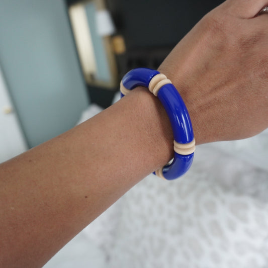 Blue Acrylic Bamboo Bracelets