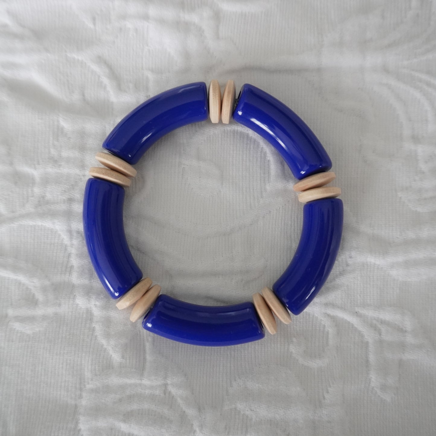 Blue Acrylic Bamboo Bracelets