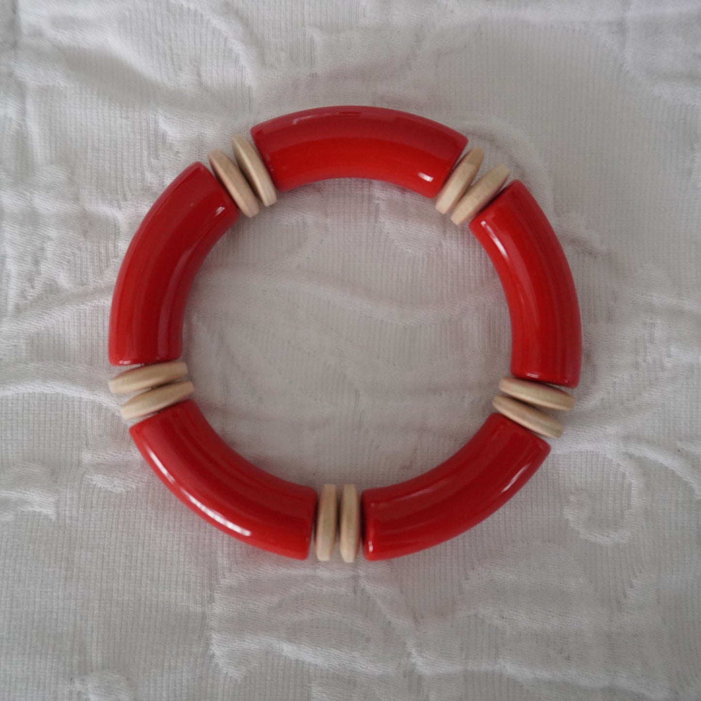 Red Acrylic Bamboo Bracelets