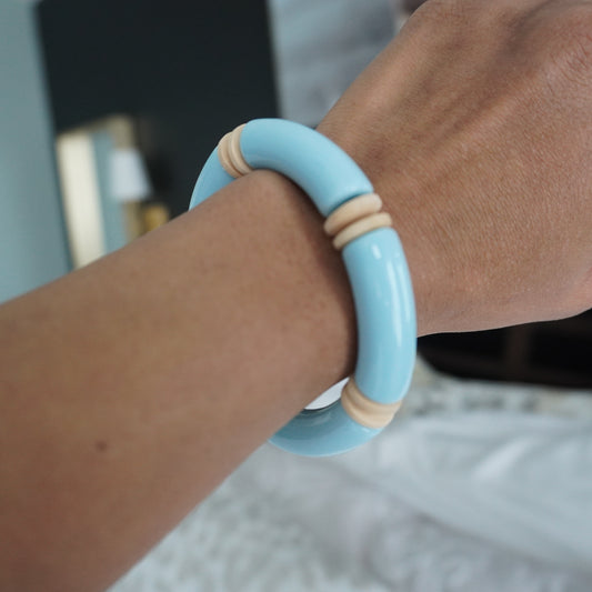 Baby Blue Acrylic Bamboo Bracelets