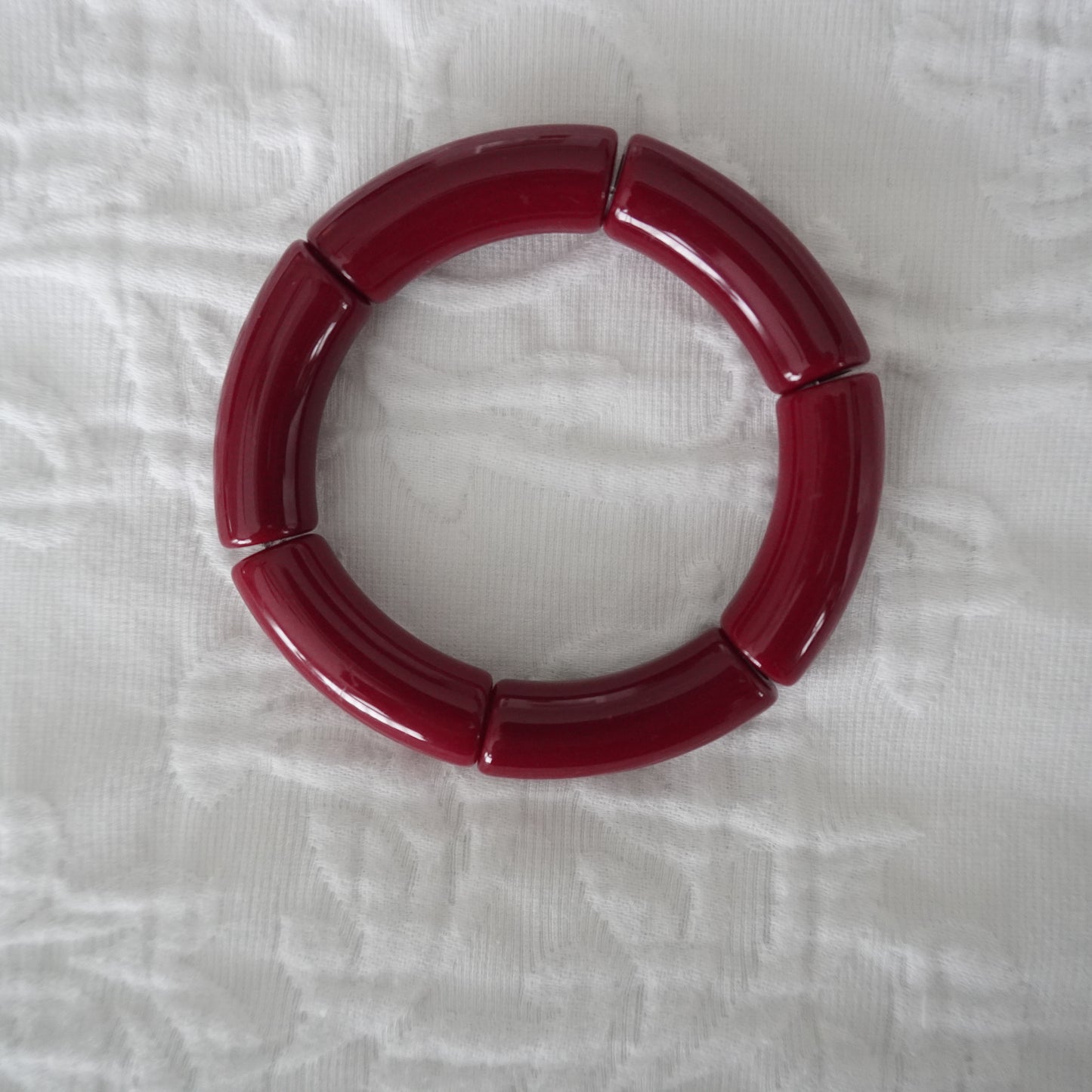 Burgundy Bamboo Bracelet