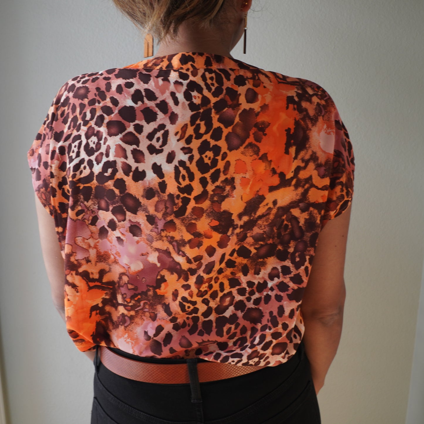 Orange Animal Print Top