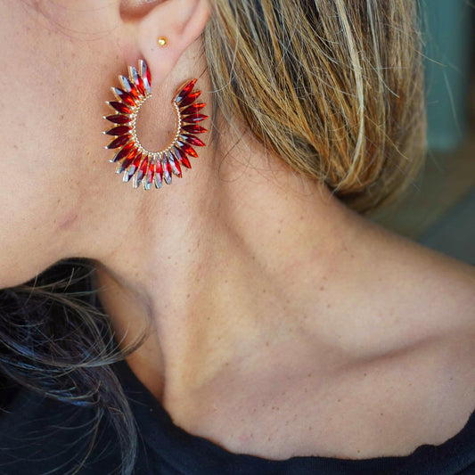 Red Glam Lifestyle  Statement Earrings