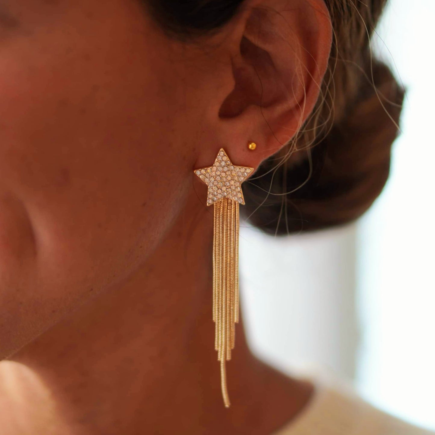 Star Fringe Statement Earrings